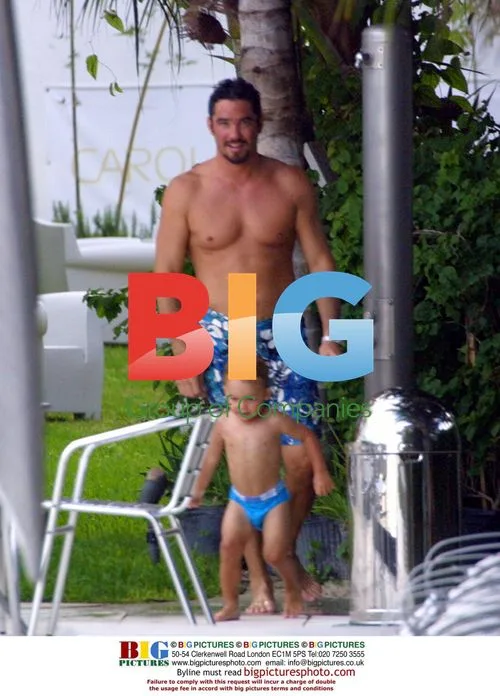 Dean Cain Plays with Son in Miami