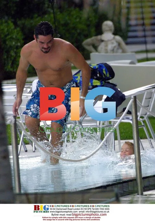 Dean Cain Plays with Son in Miami