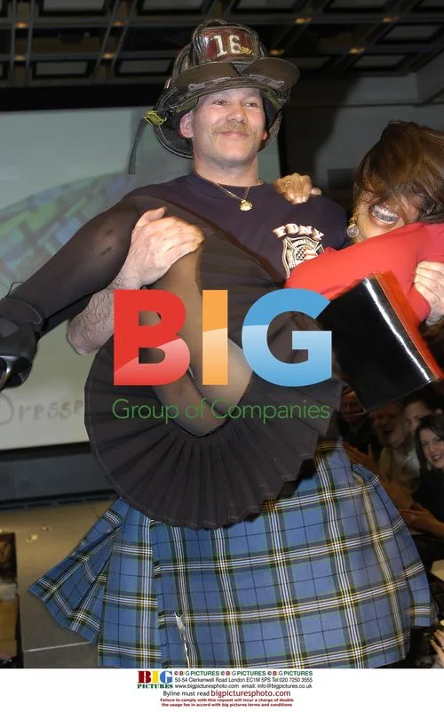 Firefighter Lynn White at Dressed to Kilt fashion show