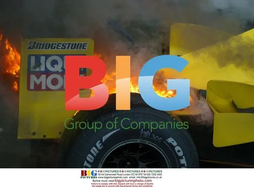 Giancarlo Fisichella's car bursts into flames