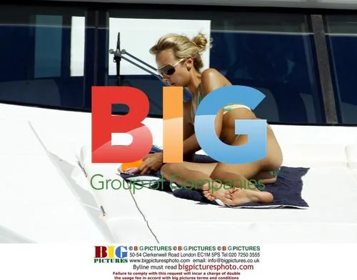 Lady Victoria Hervey Relaxing on Yacht
