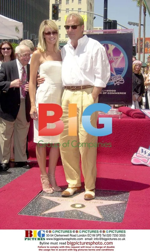 Kevin Costner and Christine Baumgarten at Walk of Fame Induction