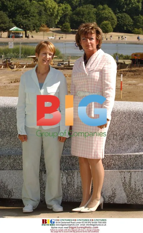 Tessa Jowell and Rosa Monckton at Princess Diana memorial