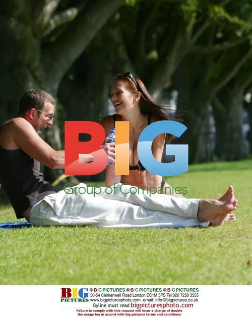 Model Lucy Clarkson relaxing in London park