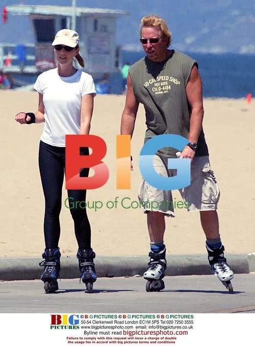 Helen Hunt and Matthew Carnahan Rollerblade