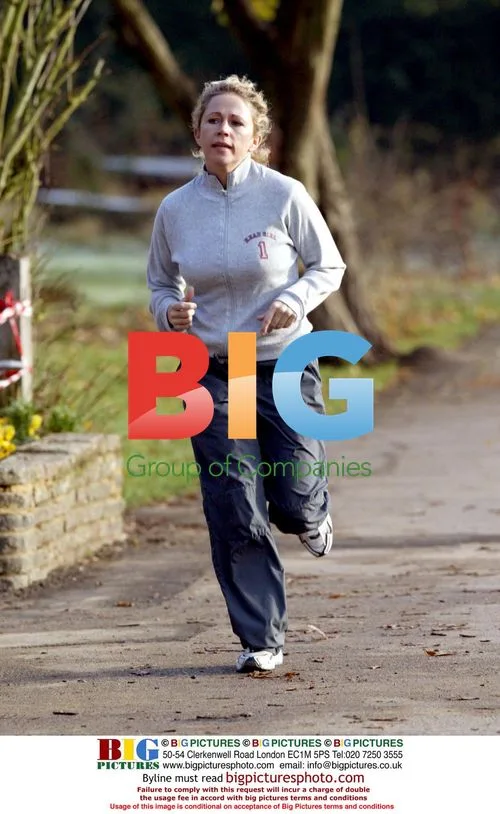 Lucy Benjamin Jogging in North London Park