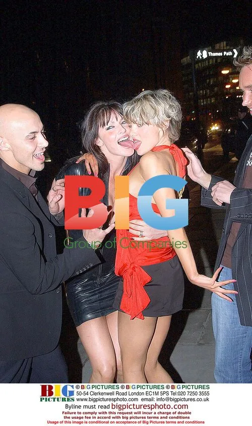 Ray Shah with TV presenters at LOTR party
