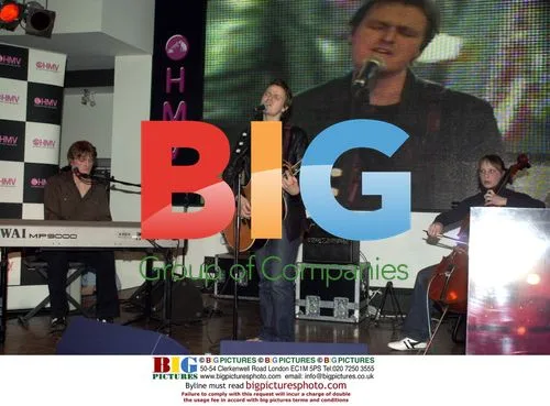 Musician Tom McRae performs at HMV in London