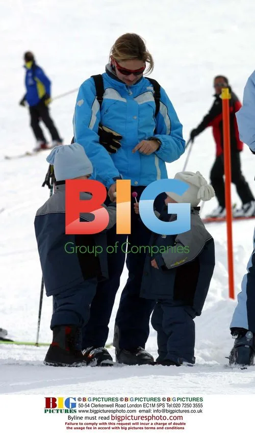 Princess Christina of Spain and Family Skiing