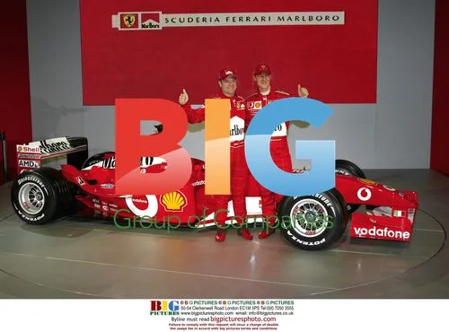 Schumacher and Barrichello at Ferrari F2003 Launch