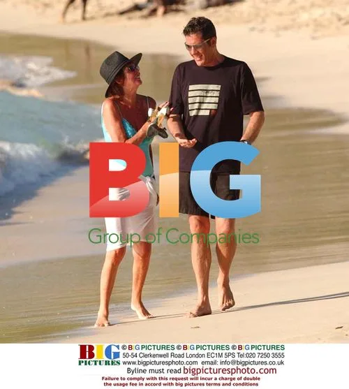 Cilla Black and Dale Winton on Barbados Beach
