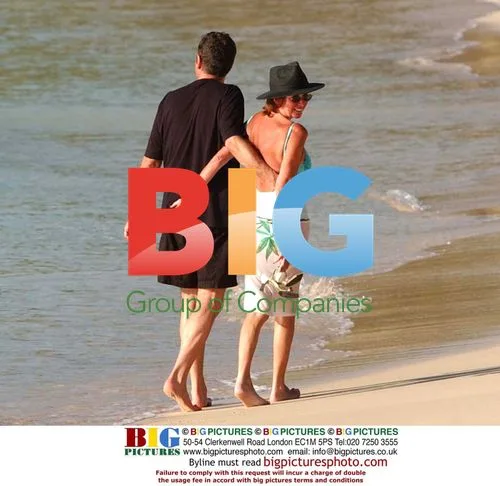 Cilla Black and Dale Winton on Barbados Beach