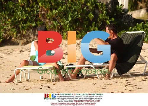 Cilla Black and Dale Winton on Barbados Beach