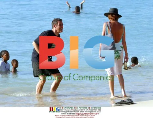 Cilla Black and Dale Winton on Barbados Beach