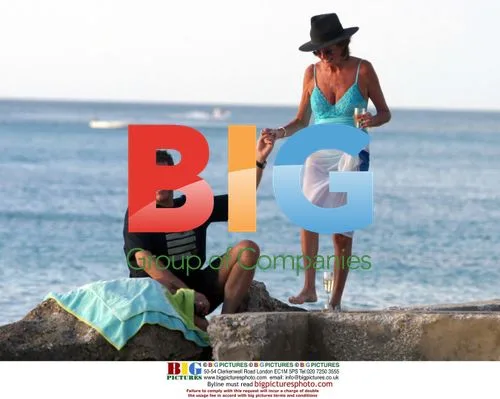 Cilla Black and Dale Winton on Barbados Beach