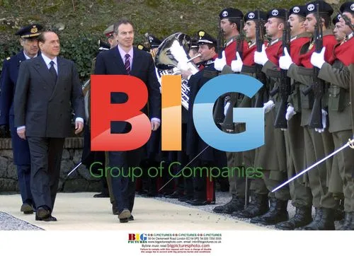 Blair Meets Berlusconi in Rome