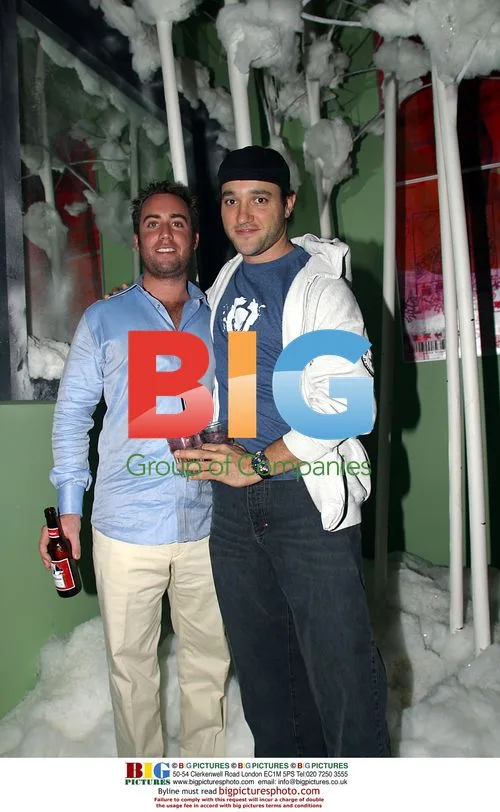 Chris Barish and Greg Bello at Missy Elliot's party