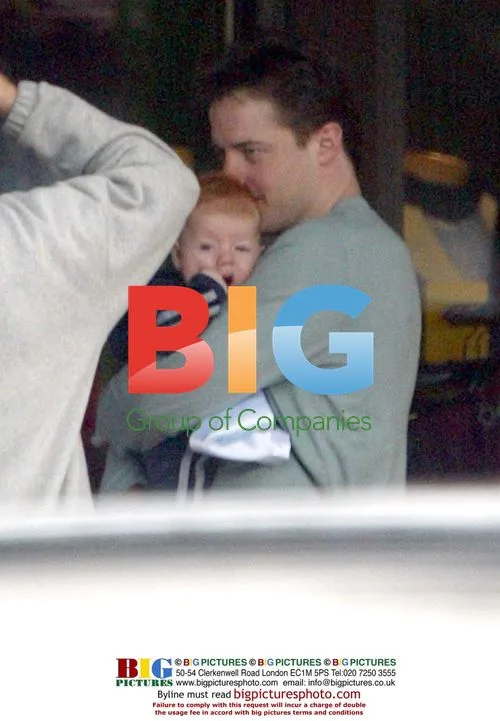 Brandon Fraser with Family in Beverly Hills
