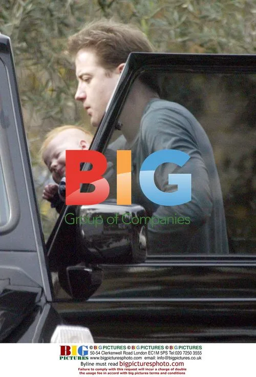Brandon Fraser with family in Beverly Hills