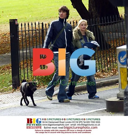 Gail Porter and Family Take Newborn Daughter on Park Walk