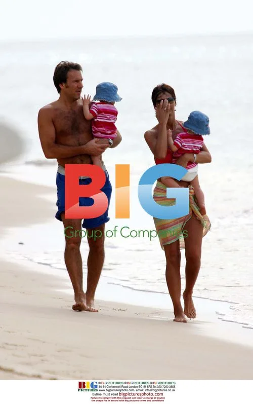 Paul Merson and Family on Barbados Beach