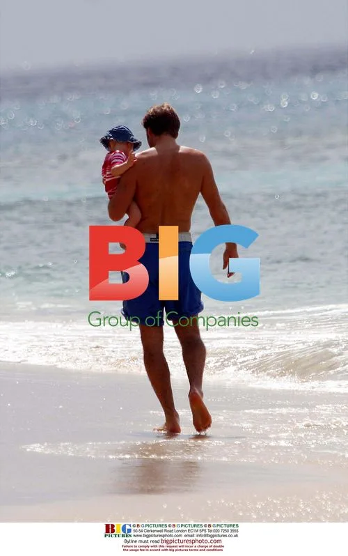 Paul Merson with Family on Barbados Beach