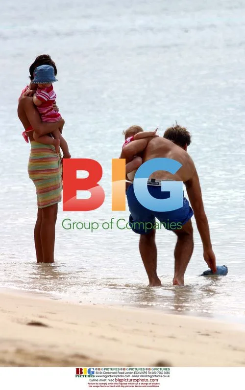 Paul Merson and Family on Barbados Beach