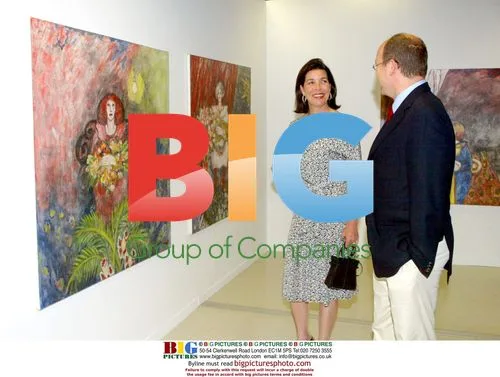 Princess Caroline and Prince Albert at art expo