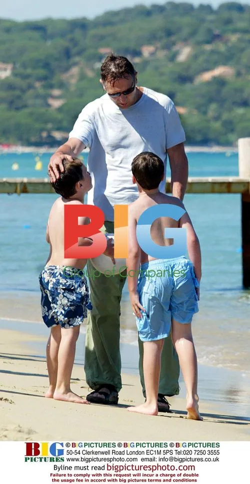 Liam Neeson Relaxing with Family in France
