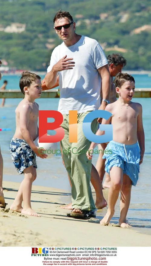 Liam Neeson Relaxing with Children