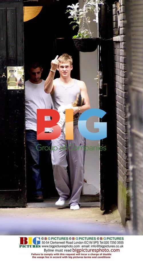 Lee Ryan of Blue Seen Leaving Studio in Porsche