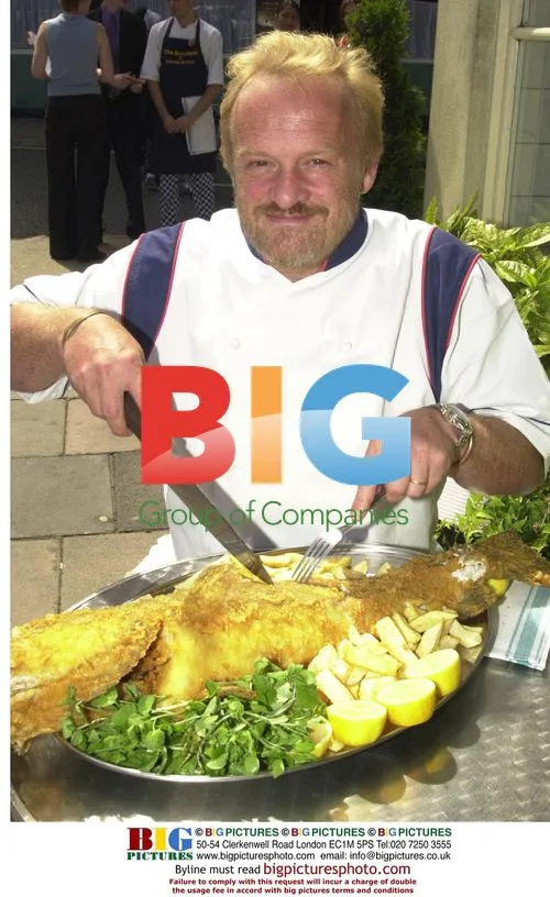 TV Chef Antony Worrall Thompson at Fish and Chip Shop