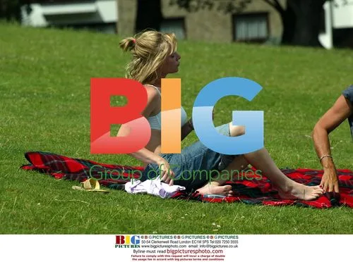 Samantha Janus Sunbathing in Park