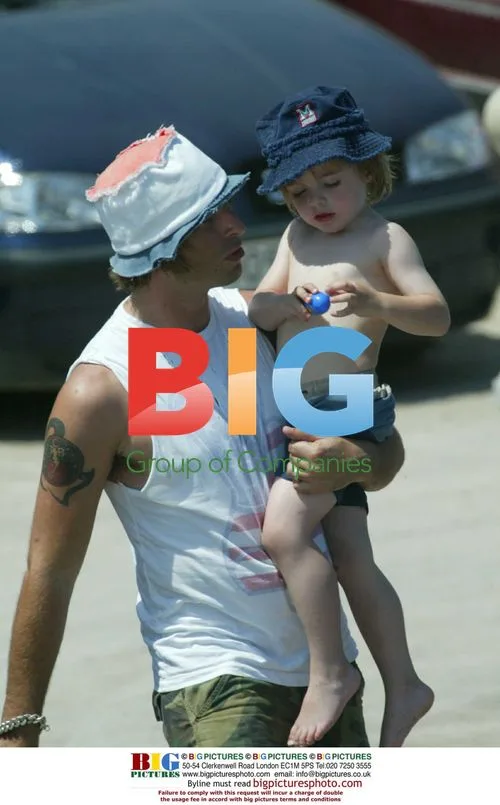 Liam Gallacher on holiday in Ibiza with son