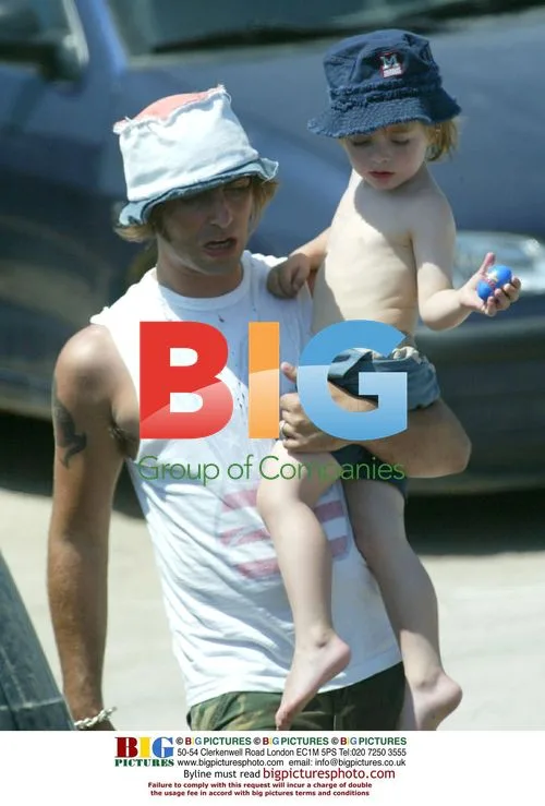 Liam Gallacher on holiday in Ibiza with son