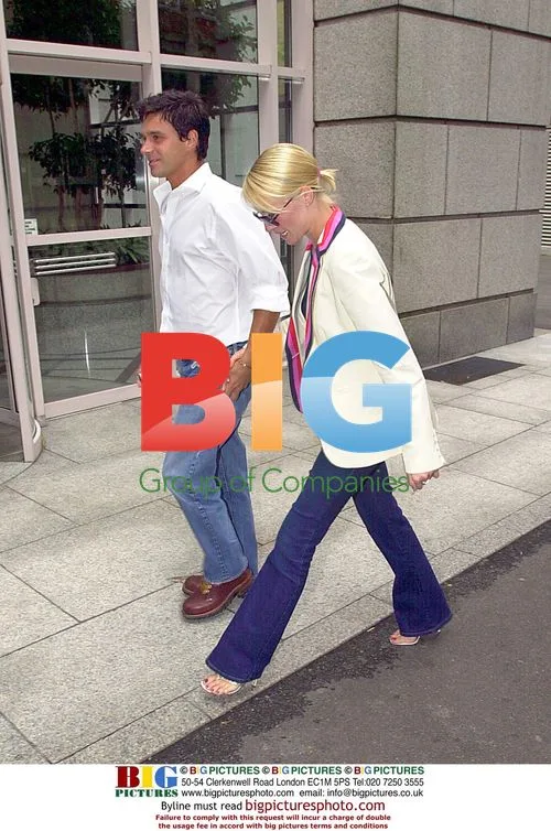 Denise Van Outen and Richard Traviss Arrive at The Ivy