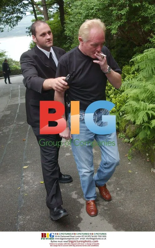 Michael Le Vell arrives at Brian Capron's wedding