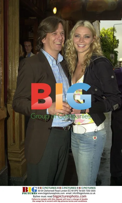Jodie Kidd with polo organizer at party