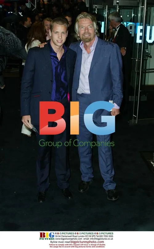 Richard Branson and son at 'Matrix Reloaded' premiere