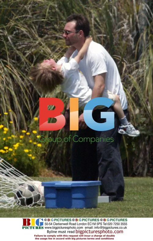 Christian Slater and family at son's soccer game