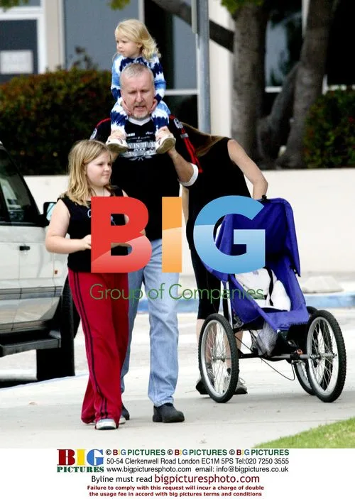 James Cameron and Family in Malibu