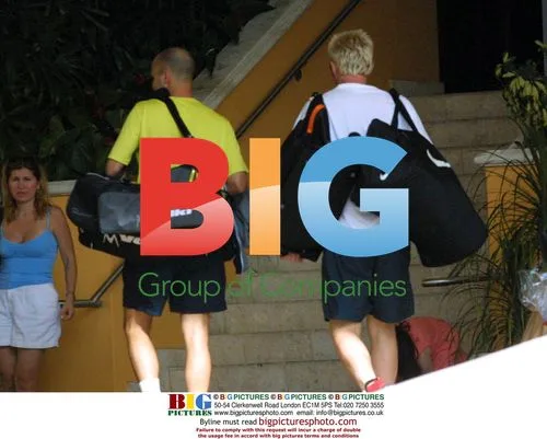 Boris Becker with friend at Miami Beach Hotel