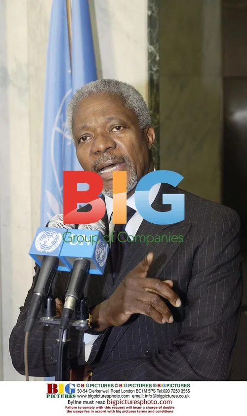 UN Secretary General KOFI ANNAN addresses correspondents