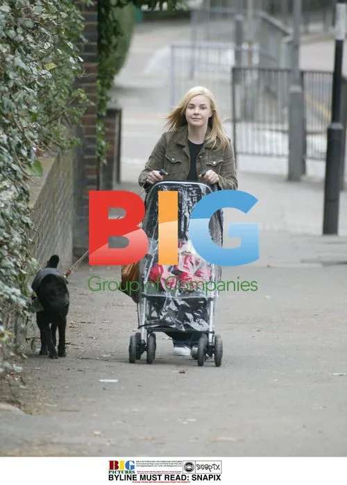 Gail Porter and Daughter Out with Dog