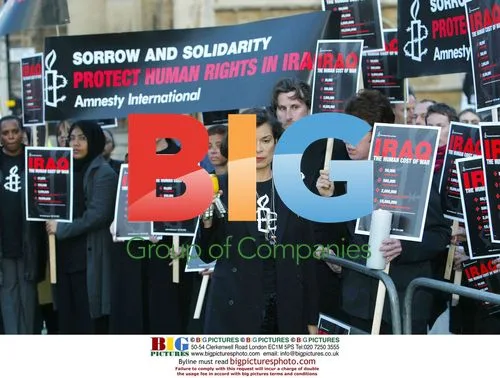 Bianca Jagger at Amnesty Protest in London