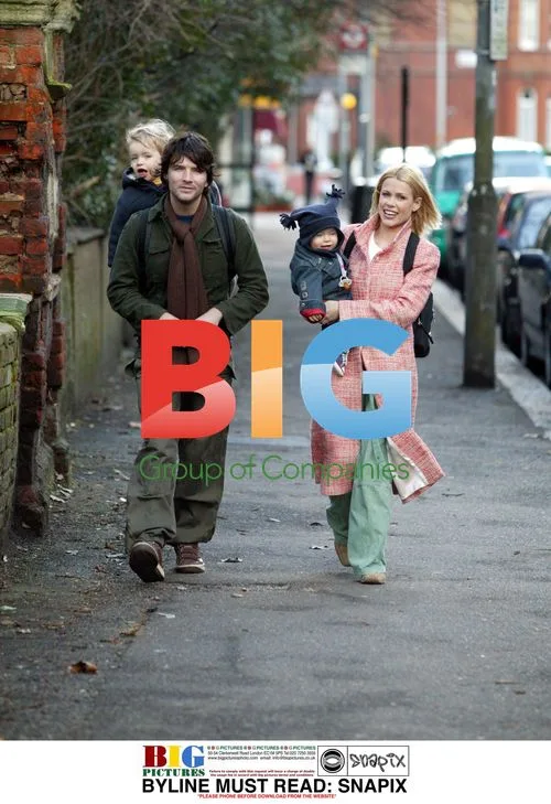 Melinda Messenger and Family on Winter Walk
