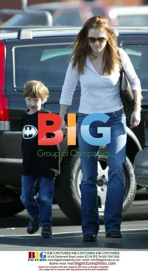 Julianne Moore with kids Cal and Liv
