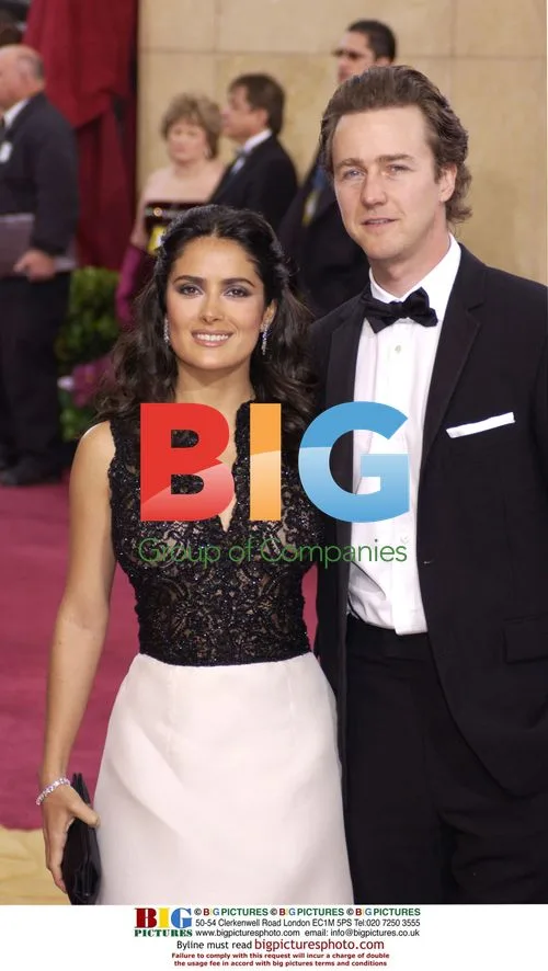 Salma Hayek and Ed Norton at 75th Oscars