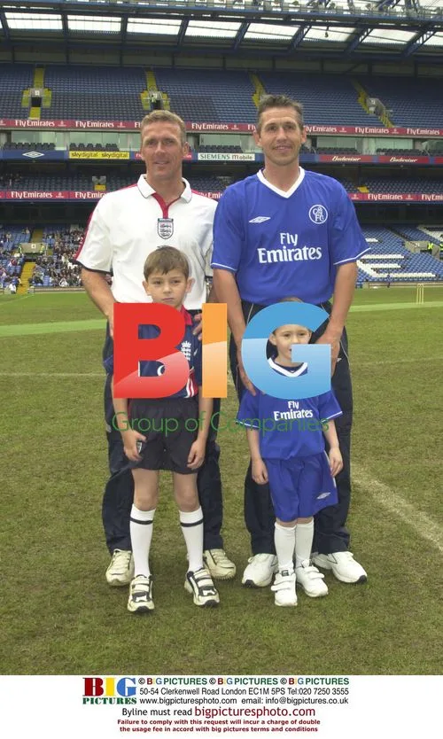 Alec Stewart plays cricket at Stamford Bridge
