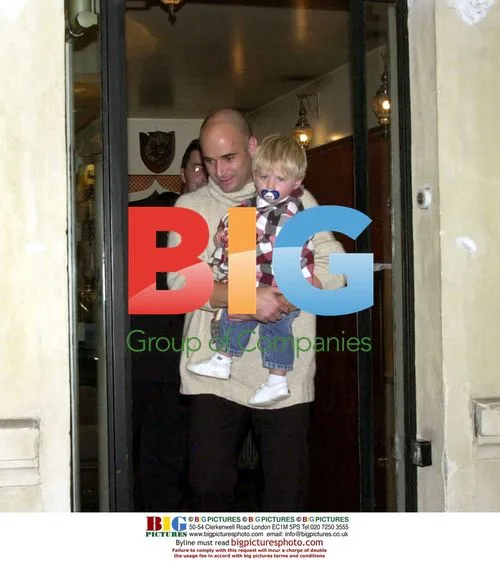Andr Agassi and son Jaden Gil leaving restaurant in Paris